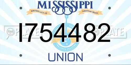 I754482 Mississippi License Plate