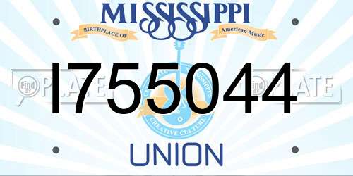 I755044 Mississippi License Plate