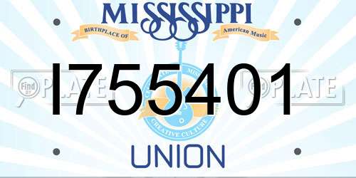 I755401 Mississippi License Plate