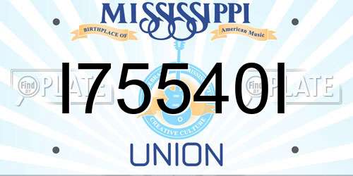 I75540I Mississippi License Plate