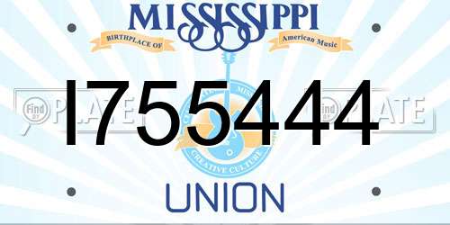 I755444 Mississippi License Plate