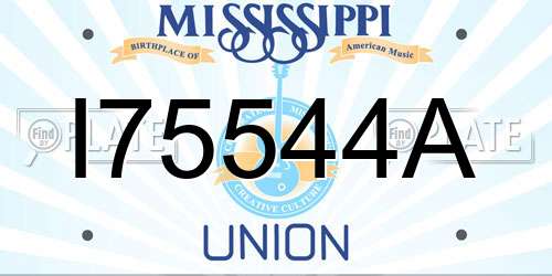 I75544A Mississippi License Plate