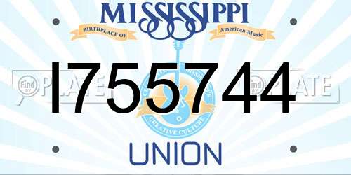 I755744 Mississippi License Plate