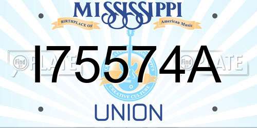 I75574A Mississippi License Plate