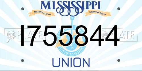 I755844 Mississippi License Plate