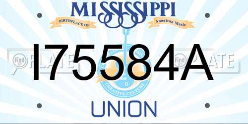I75584A Mississippi License Plate