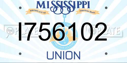 I756102 Mississippi License Plate