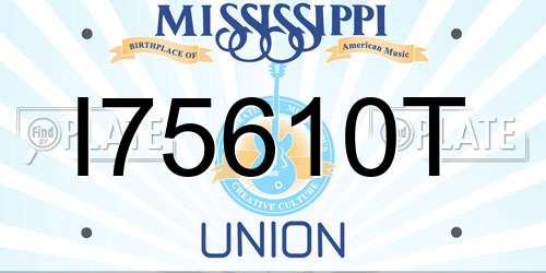 I75610T Mississippi License Plate