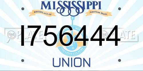 I756444 Mississippi License Plate