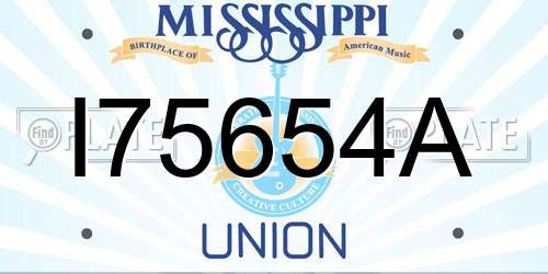 I75654A Mississippi License Plate