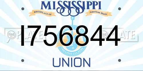 I756844 Mississippi License Plate