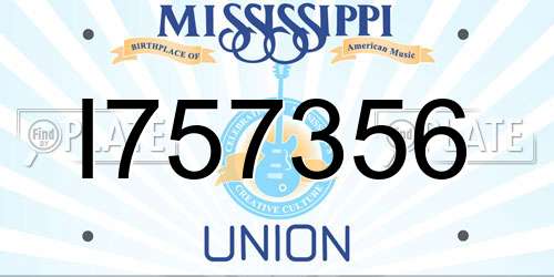 I757356 Mississippi License Plate