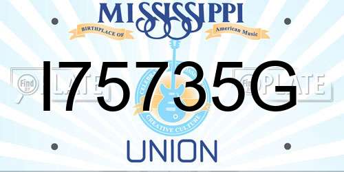 I75735G Mississippi License Plate