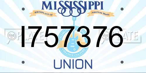 I757376 Mississippi License Plate