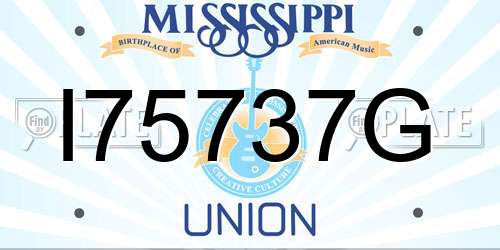 I75737G Mississippi License Plate
