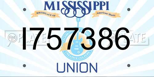 I757386 Mississippi License Plate