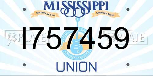 I757459 Mississippi License Plate