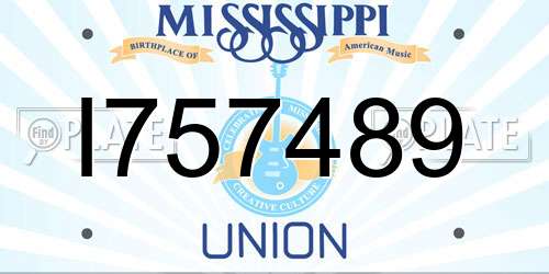 I757489 Mississippi License Plate