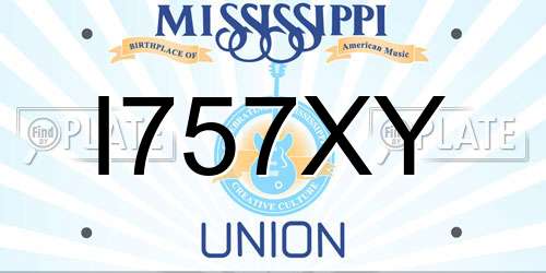 I757XY Mississippi License Plate