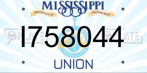 I758044 Mississippi License Plate
