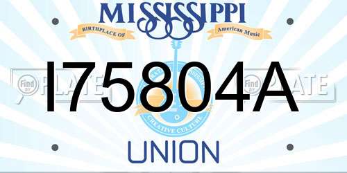 I75804A Mississippi License Plate