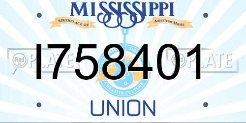 I758401 Mississippi License Plate