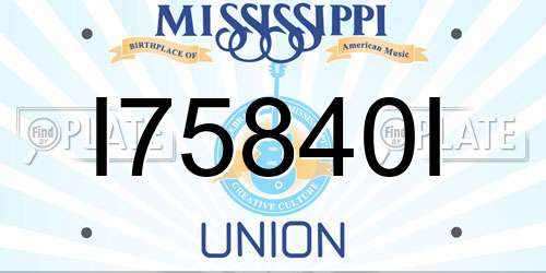 I75840I Mississippi License Plate