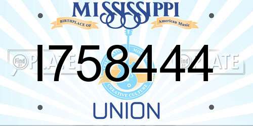 I758444 Mississippi License Plate