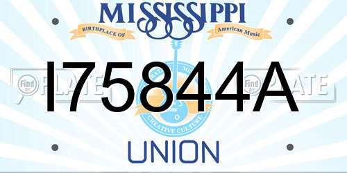 I75844A Mississippi License Plate