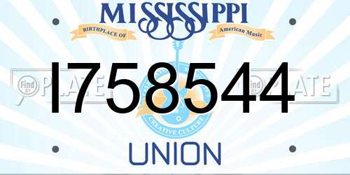 I758544 Mississippi License Plate