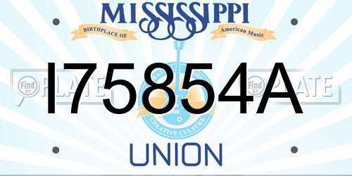 I75854A Mississippi License Plate