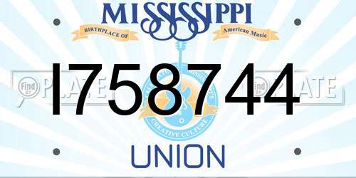I758744 Mississippi License Plate