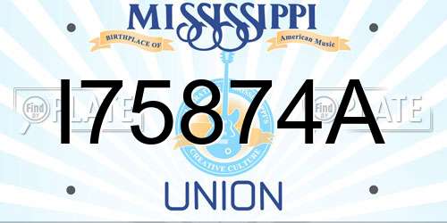 I75874A Mississippi License Plate