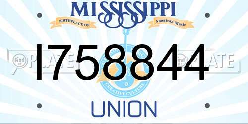 I758844 Mississippi License Plate