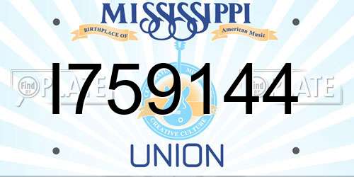 I759144 Mississippi License Plate