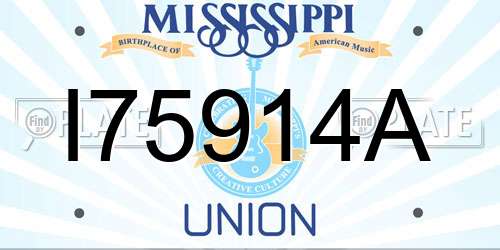 I75914A Mississippi License Plate