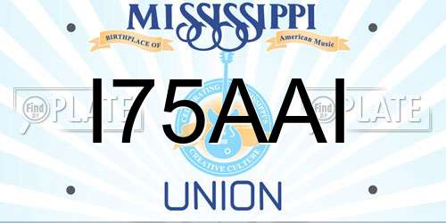 I75AAI Mississippi License Plate