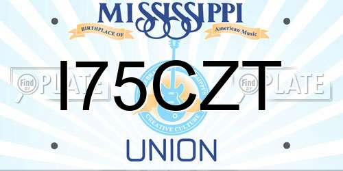 I75CZT Mississippi License Plate