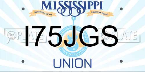 I75JGS Mississippi License Plate