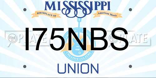 I75NBS Mississippi License Plate