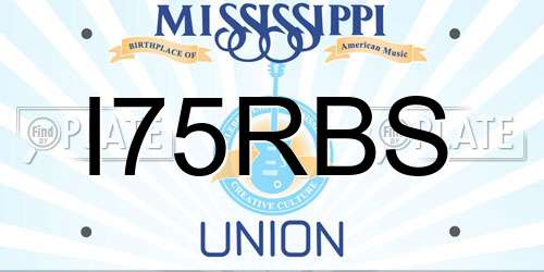 I75RBS Mississippi License Plate