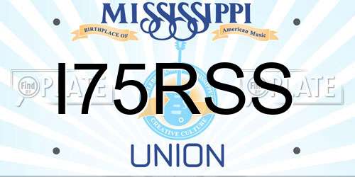 I75RSS Mississippi License Plate