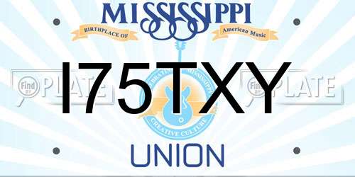 I75TXY Mississippi License Plate