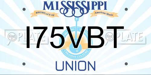 I75VBT Mississippi License Plate