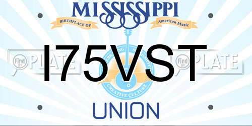 I75VST Mississippi License Plate