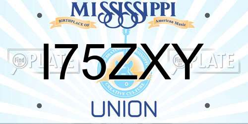 I75ZXY Mississippi License Plate