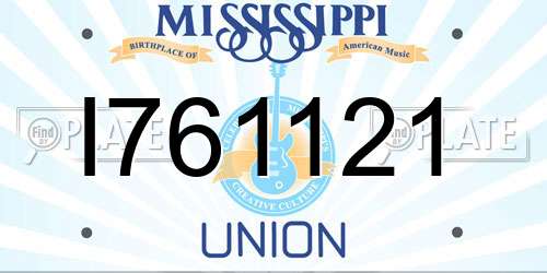 I761121 Mississippi License Plate