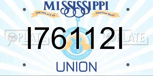 I76112I Mississippi License Plate