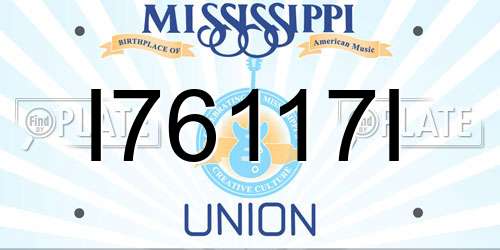 I76117I Mississippi License Plate