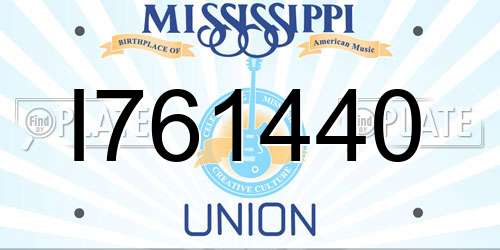 I761440 Mississippi License Plate
